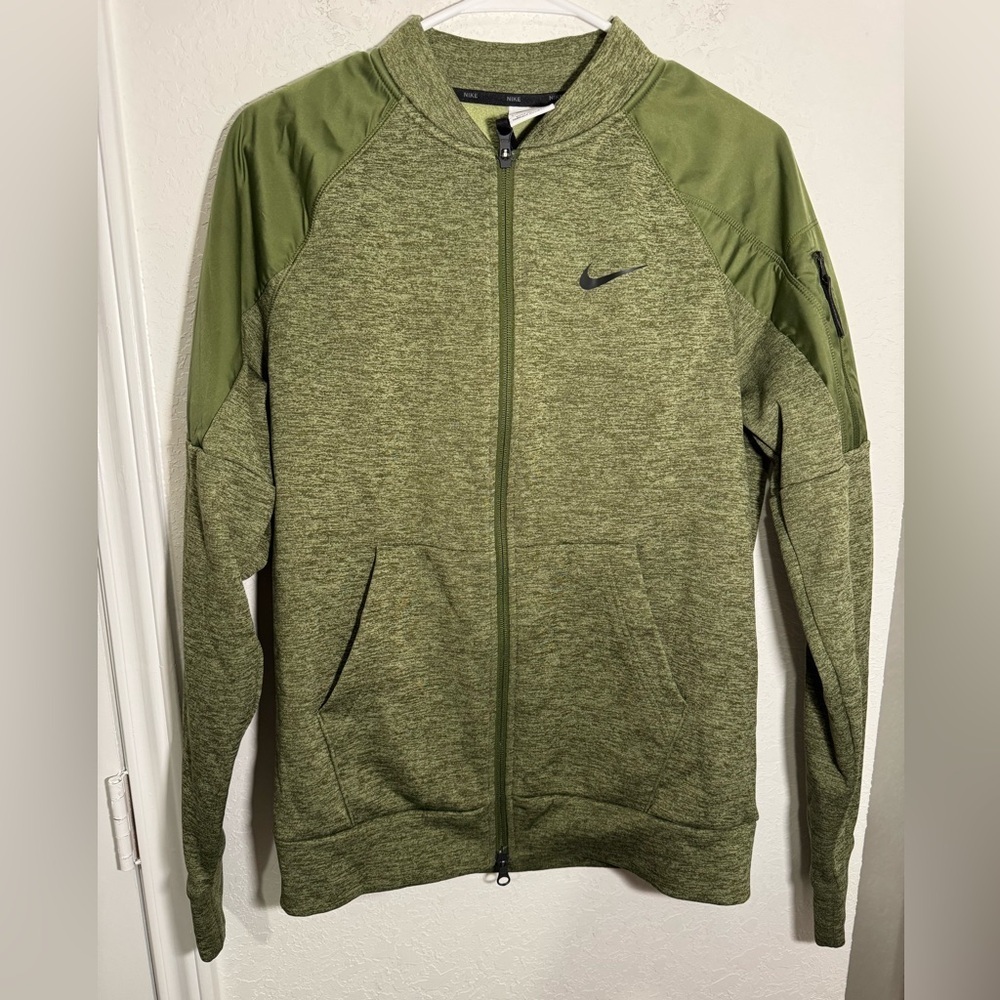 Nike Therma-FIT Bomber Jacket Mens Small Green Training Full Zip DQ4852-326 - Picture 2 of 11
